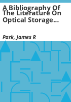 A_bibliography_of_the_literature_on_optical_storage_technology