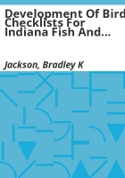 Development_of_bird_checklists_for_Indiana_fish_and_wildlife_areas