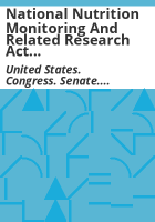 National_Nutrition_Monitoring_and_Related_Research_Act_of_1988