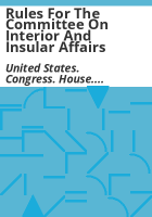 Rules_for_the_Committee_on_Interior_and_Insular_Affairs