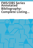 FWS_OBS_series_annotated_bibliography