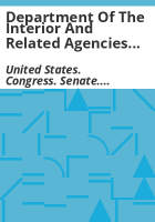 Department_of_the_Interior_and_related_agencies_appropriations_for_fiscal_year_1982